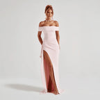 Miss | Jurk Dames Maxi Open Schouder Split - Polyester