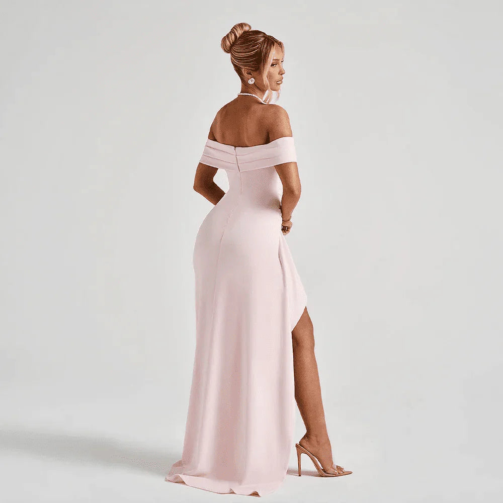 Miss | Jurk Dames Maxi Open Schouder Split - Polyester