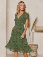 Miss | Jurk Dames Midi A-lijn V-hals Print - Polyester