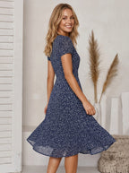 Miss | Jurk Dames Midi A-lijn V-hals Print - Polyester