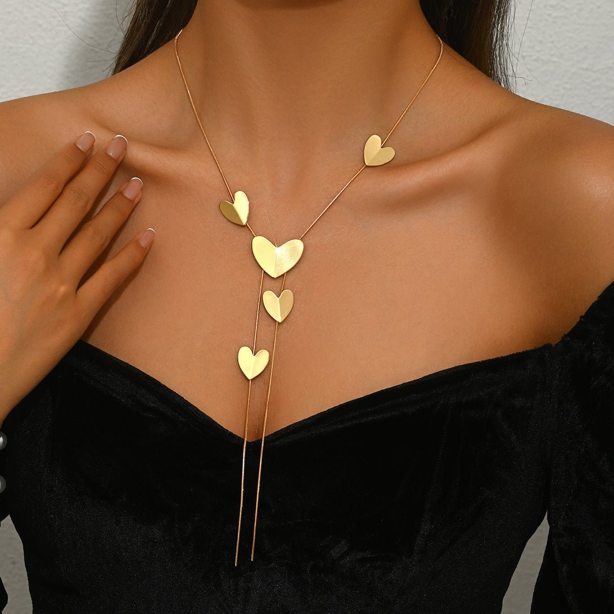 Miss | clavicula ketting - hartvormige elementen
