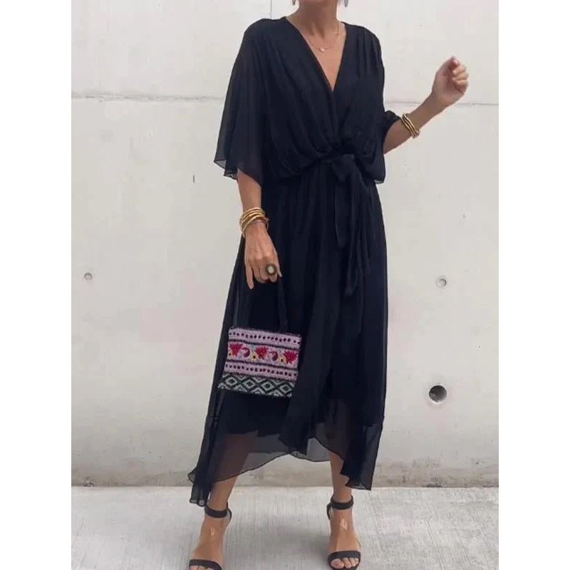 Miss | Jurk Dames Casual Maxi - Leer