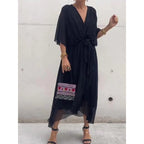 Miss | Jurk Dames Casual Maxi - Leer