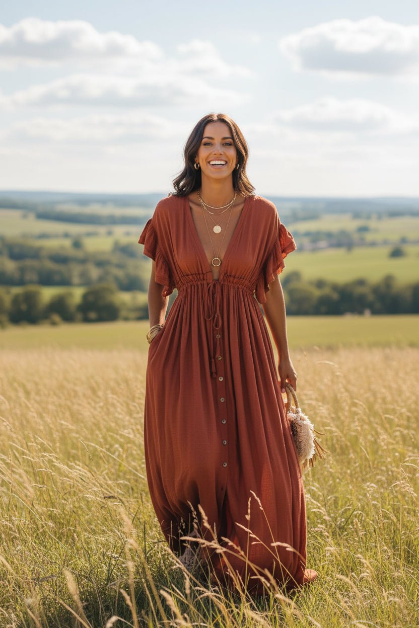 Miss | Jurk Dames Maxi Boho Chic - Viscose