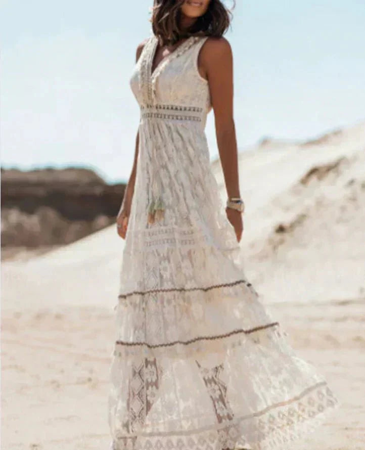 Miss | Jurk Dames Maxi Boho - Kant