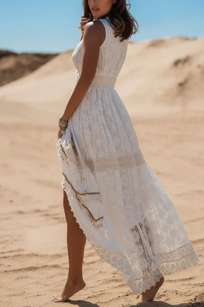 Miss | Jurk Dames Maxi Boho - Kant