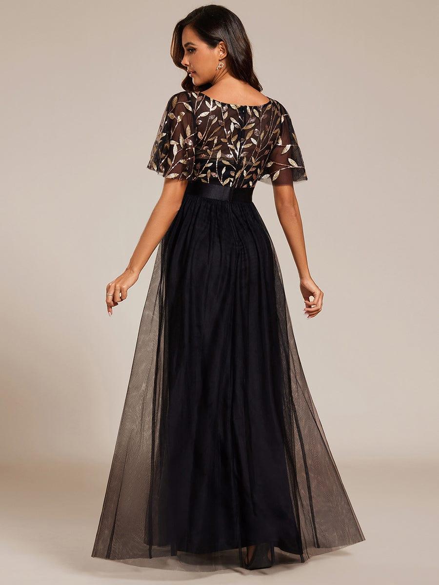 Miss | Jurk Dames Maxi Korte Mouw Pailletten - Tule