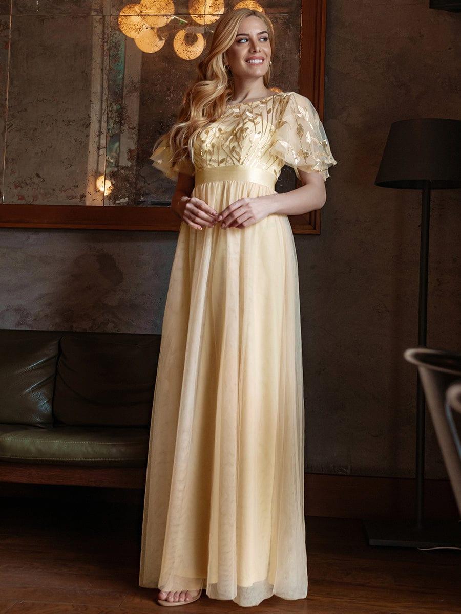 Miss | Jurk Dames Maxi Korte Mouw Pailletten - Tule