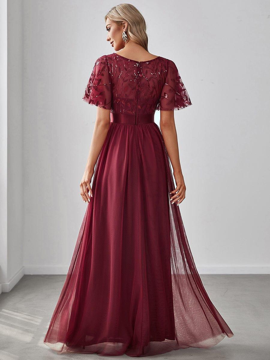 Miss | Jurk Dames Maxi Korte Mouw Pailletten - Tule