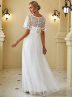 Miss | Jurk Dames Maxi Korte Mouw Pailletten - Tule
