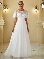 Miss | Jurk Dames Maxi Korte Mouw Pailletten - Tule