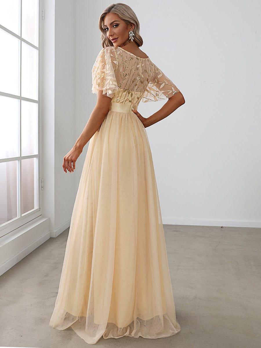 Miss | Jurk Dames Maxi Korte Mouw Pailletten - Tule
