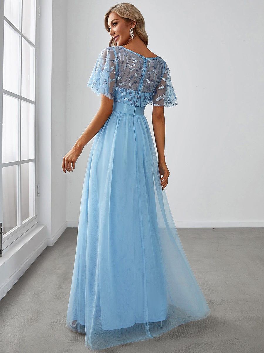 Miss | Jurk Dames Maxi Korte Mouw Pailletten - Tule