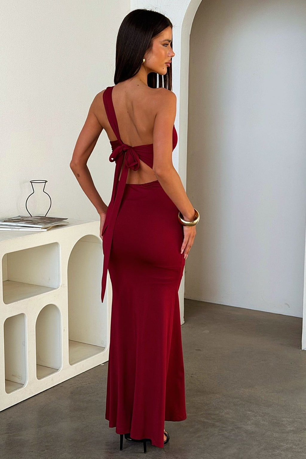 Miss | Jurk Dames Maxi One-Shoulder - Polyester