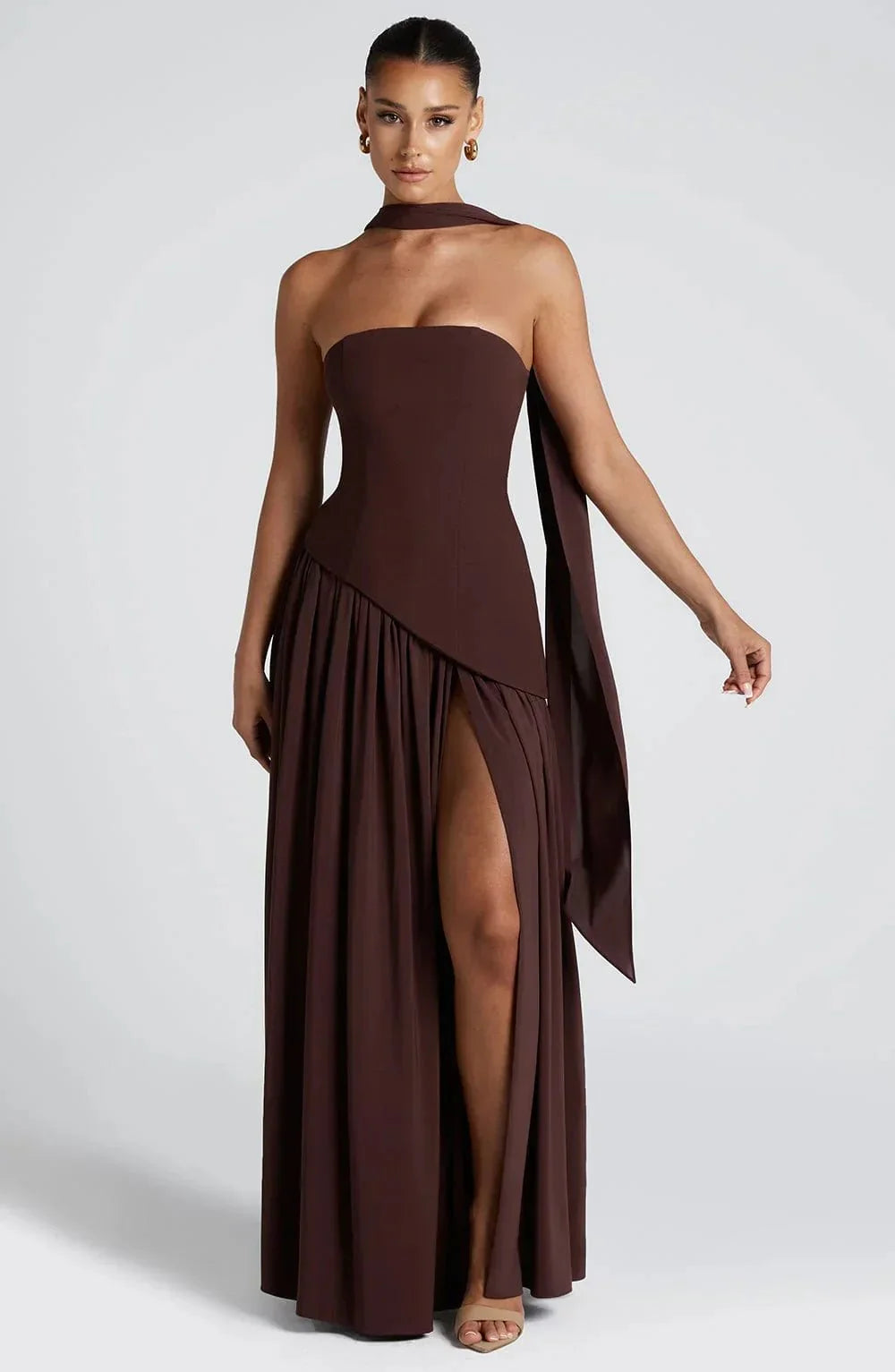 Miss | Jurk Dames Maxi Strapless - Viscose Blend