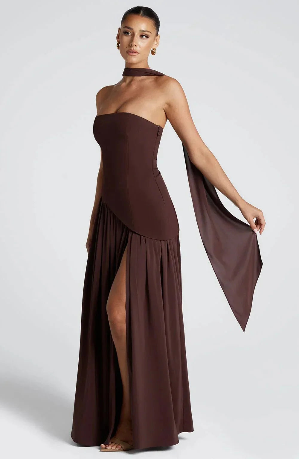 Miss | Jurk Dames Maxi Strapless - Viscose Blend