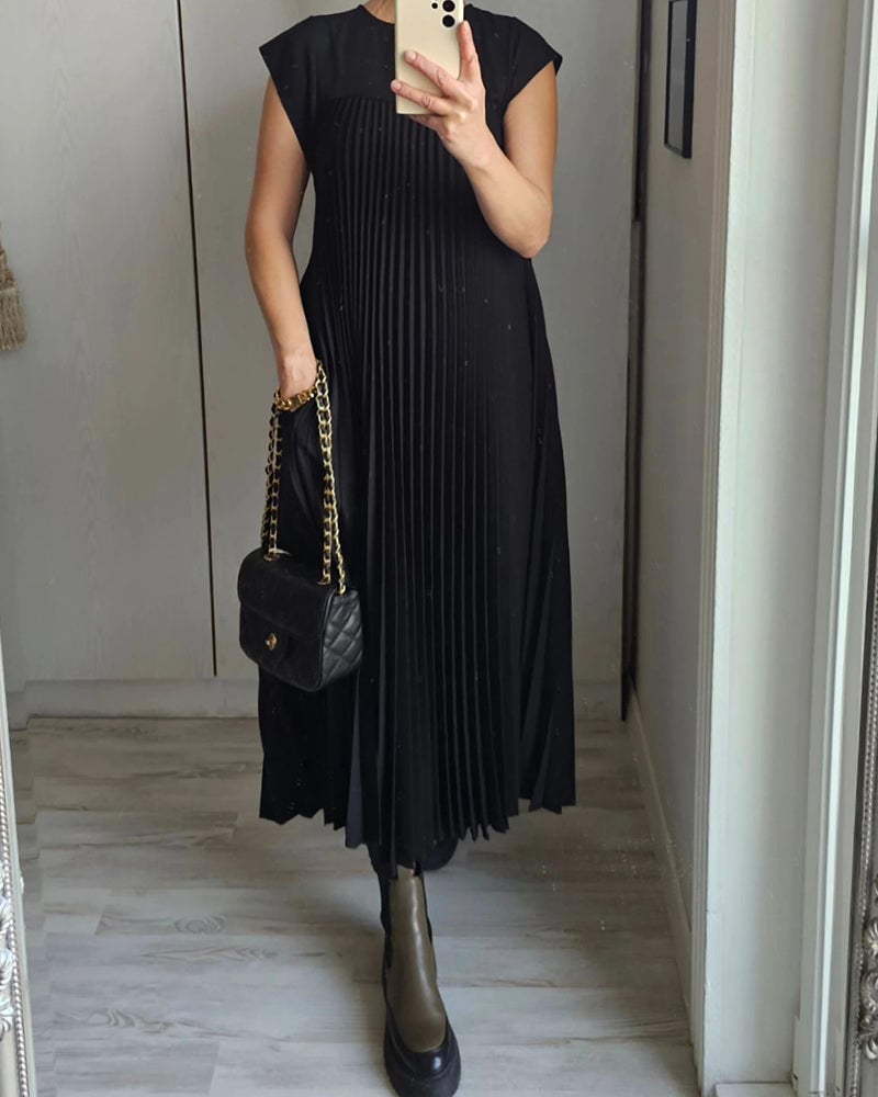 Miss | Jurk Dames Midi Plissé Elegant - Polyester