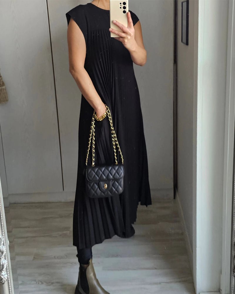 Miss | Jurk Dames Midi Plissé Elegant - Polyester