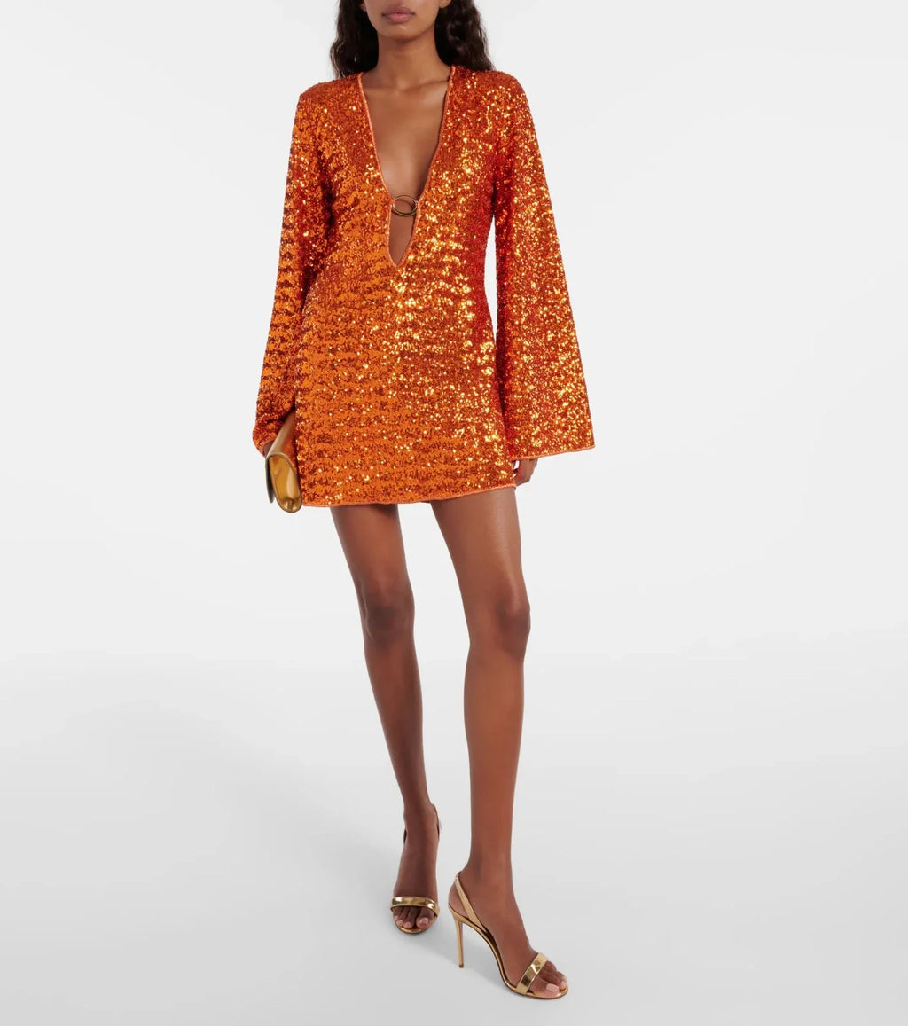 Miss | Jurk Dames Mini Glitter Avond - Polyester