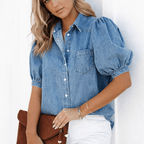 Miss | Overhemd Korte Mouw Dames Casual - Denim