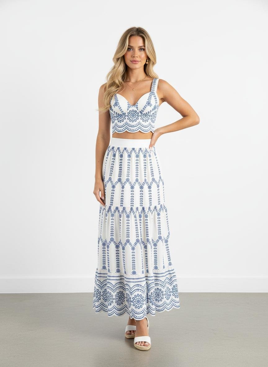 Sienna’s | Skirt & Top Set Women Regular Fit – Cotton Blend