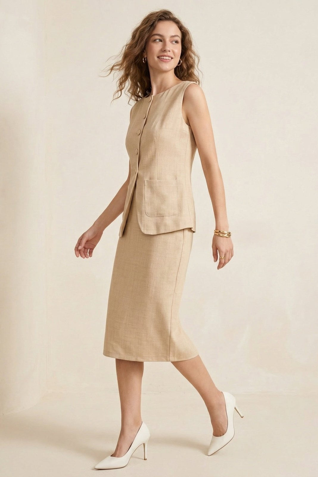 Sienna’s | Skirt Set Women Two‑Piece – Textured Fabric Blend