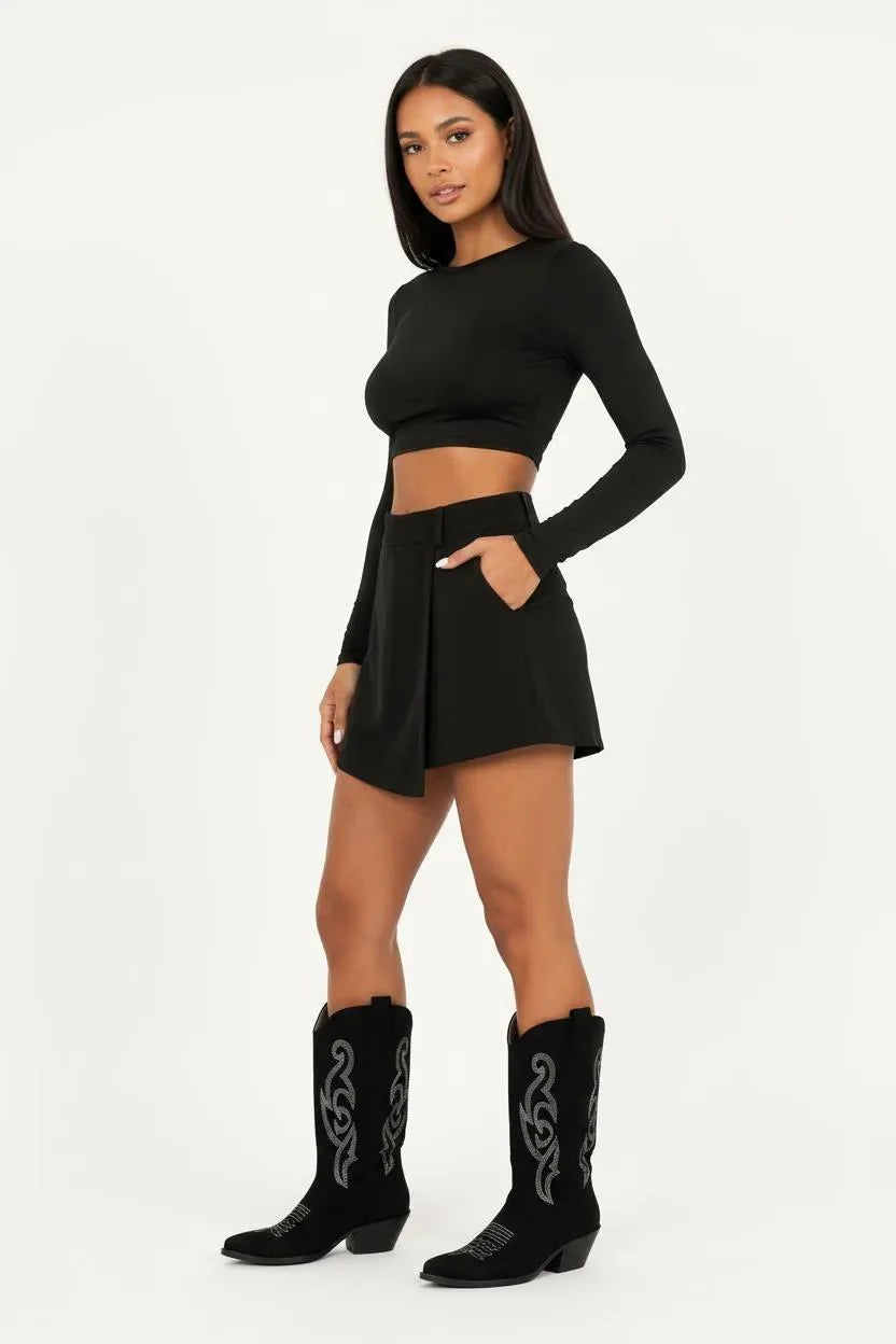 Sienna’s | Skort (Wrap Skirt‑Short) Women Casual – Wrinkle‑Resistant Blend