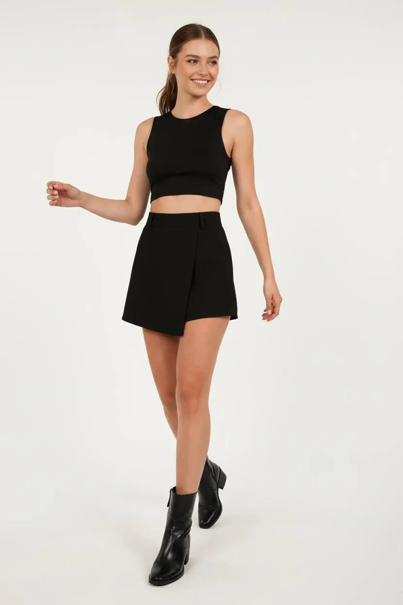 Sienna’s | Skort (Wrap Skirt‑Short) Women Casual – Wrinkle‑Resistant Blend
