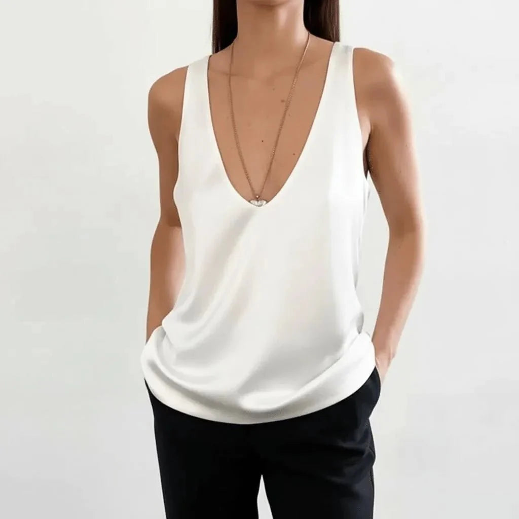 Miss | Tanktop Dames Casual Relaxed - 100% satijn
