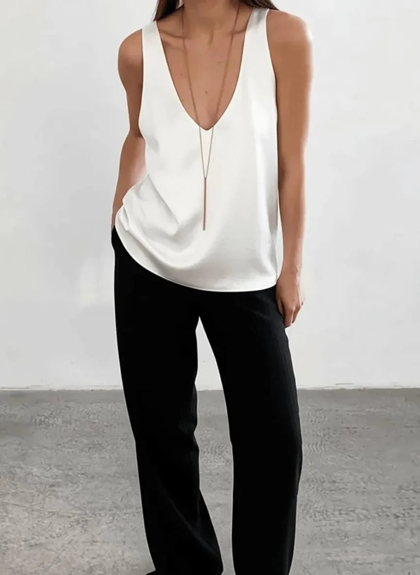 Miss | Tanktop Dames Casual Relaxed - 100% satijn