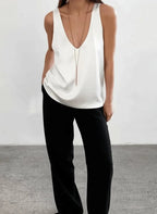 Miss | Tanktop Dames Casual Relaxed - 100% satijn