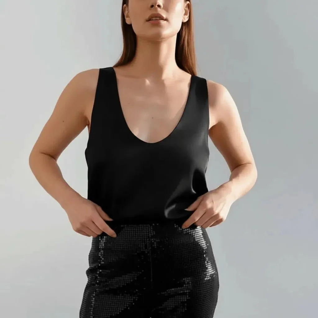 Miss | Tanktop Dames Casual Relaxed - 100% satijn