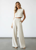 Miss | Tweedelige Set Dames Relaxed - Linnenmix