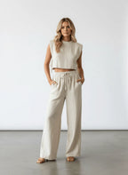 Miss | Tweedelige Set Dames Relaxed - Linnenmix