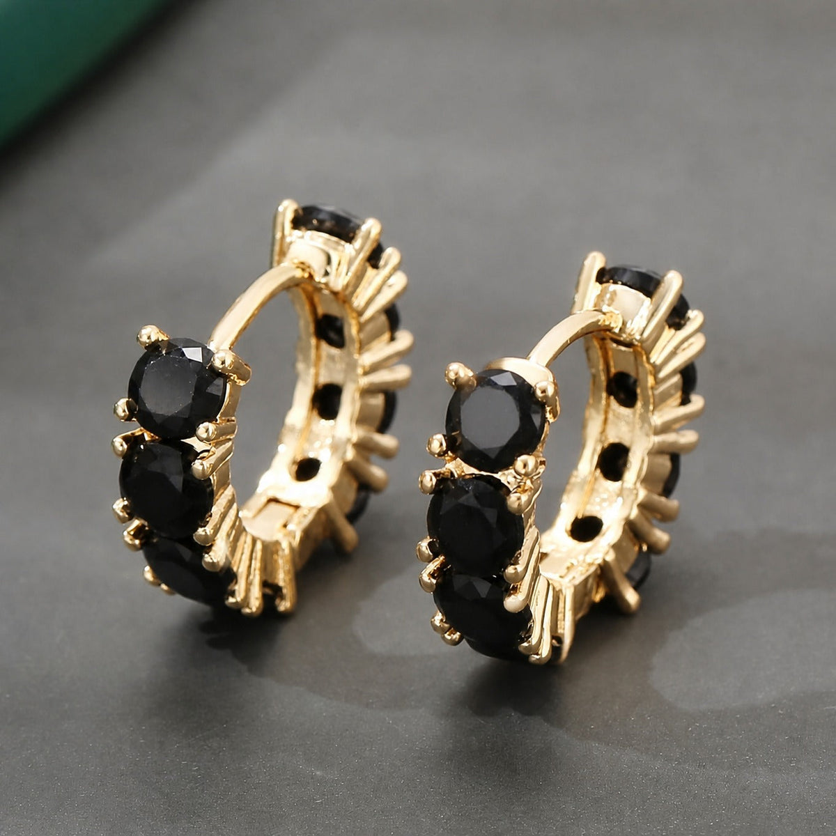 Elegant Luminous Onyx Drop Earrings — 1