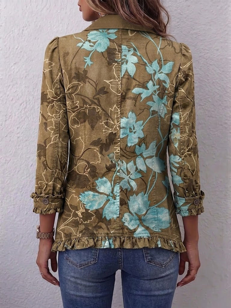 Sundara™ | Boho Gradient Vintage Floral Ruffle Jacket — 2