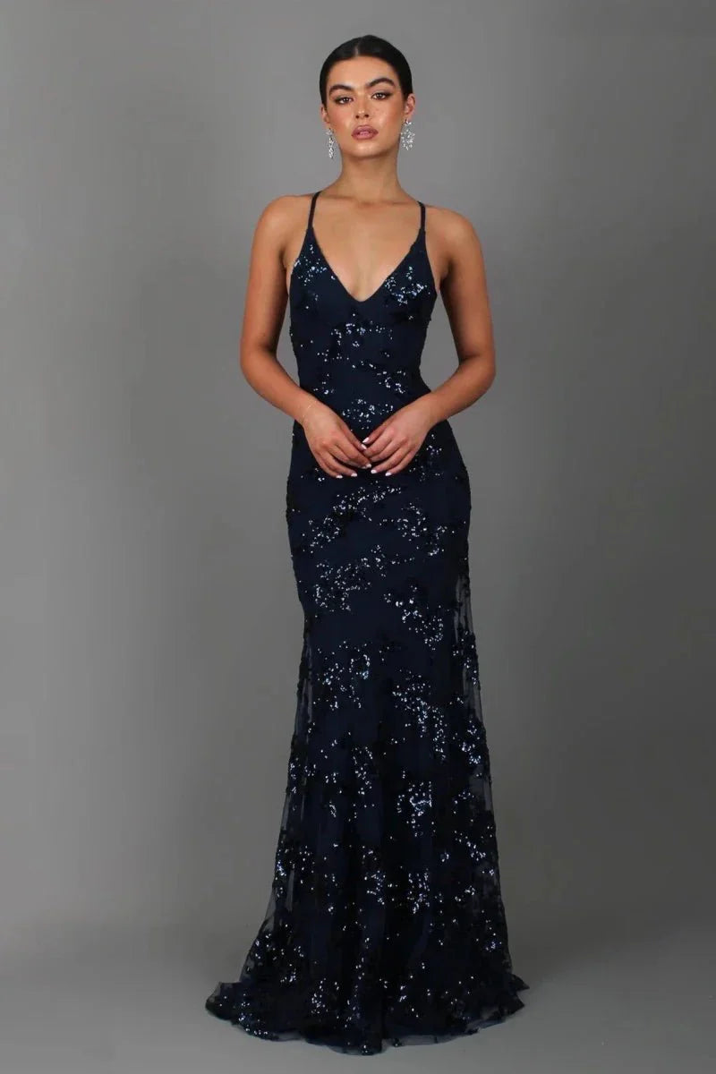 Miss | Jurk Dames Maxi Pailletten Bloemenprint - Polyester