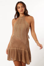 Miss | Jurk Dames Mini Halter Cover Up - Gehaakt