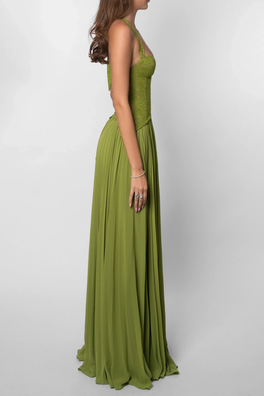 Miss | Jurk Dames Maxi Plissé Corset - Polyester