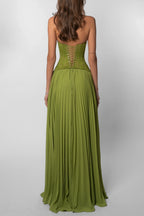 Miss | Jurk Dames Maxi Plissé Corset - Polyester