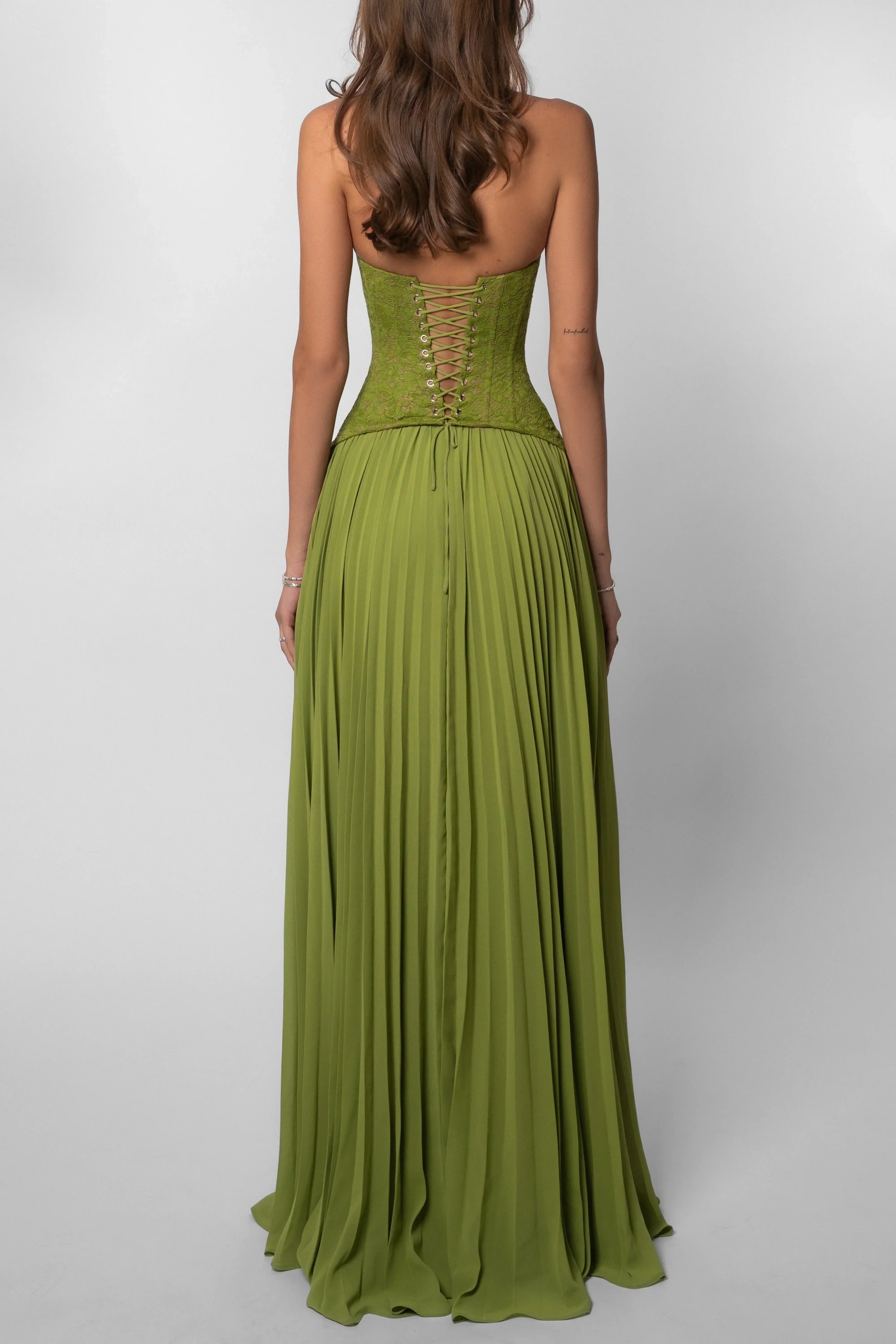 Miss | Jurk Dames Maxi Plissé Corset - Polyester
