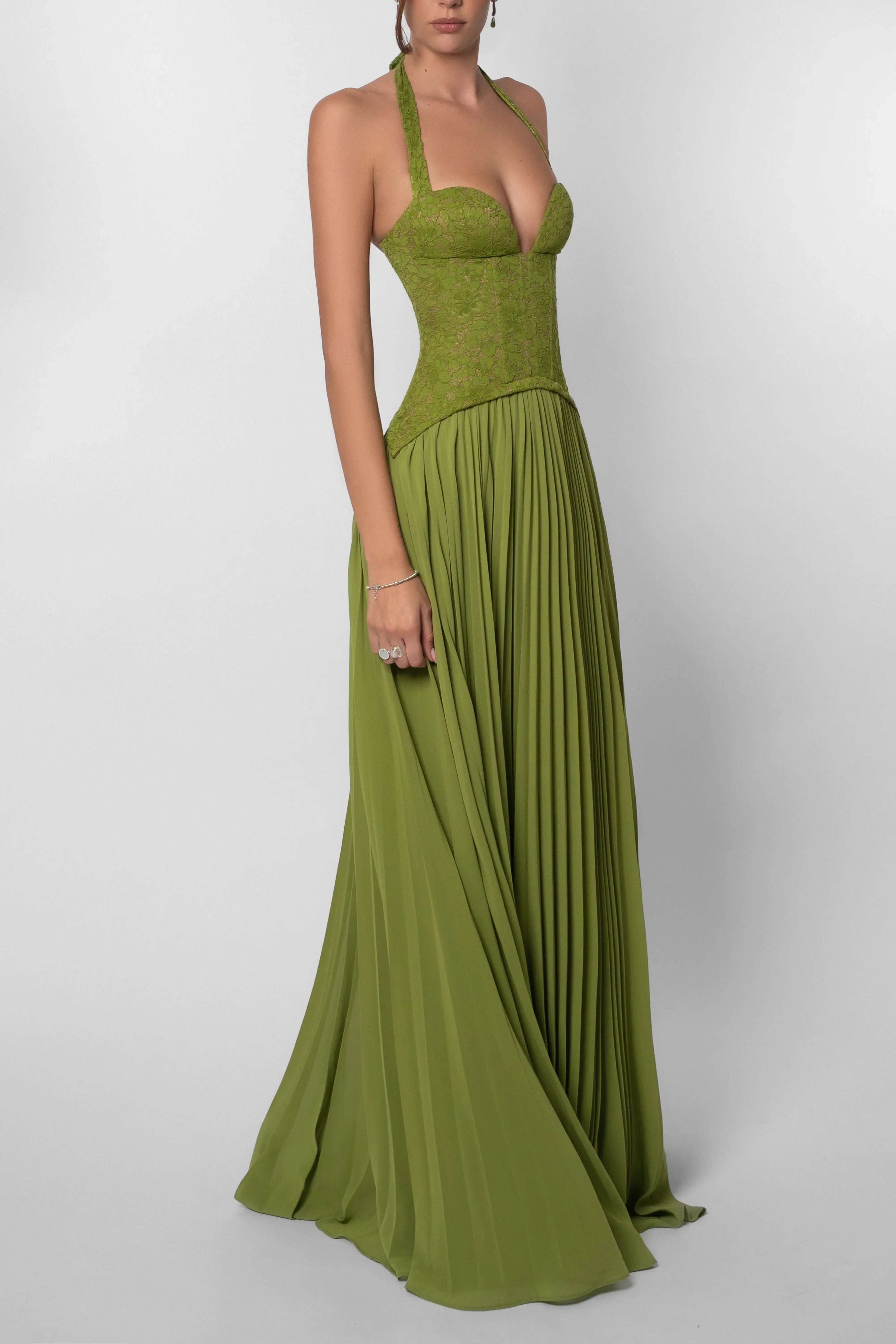 Miss | Jurk Dames Maxi Plissé Corset - Polyester