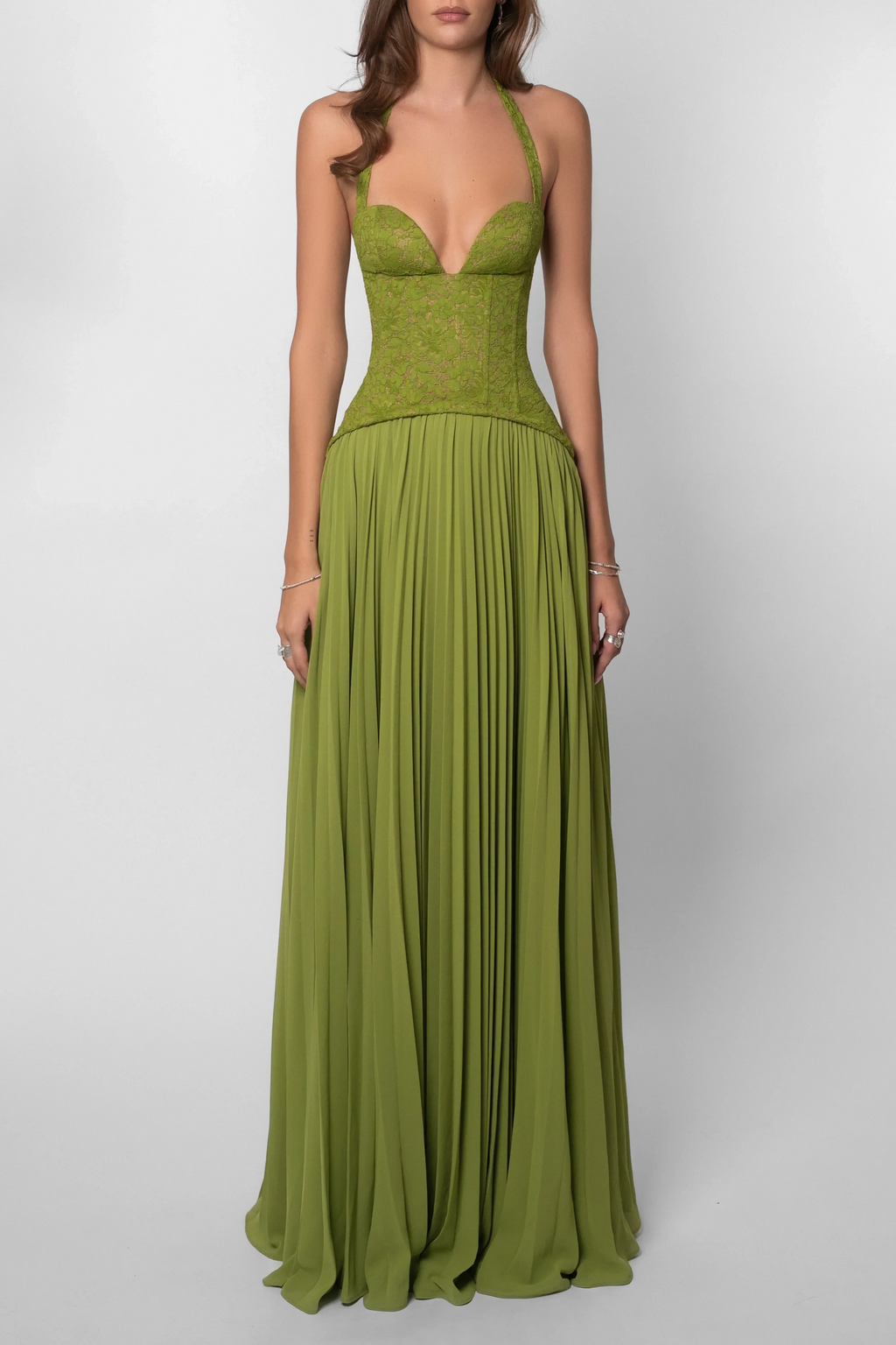 Miss | Jurk Dames Maxi Plissé Corset - Polyester