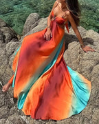 Miss | Maxi Jurk Dames Zomer Verloop - Polyester