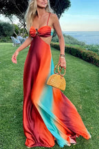 Miss | Maxi Jurk Dames Zomer Verloop - Polyester
