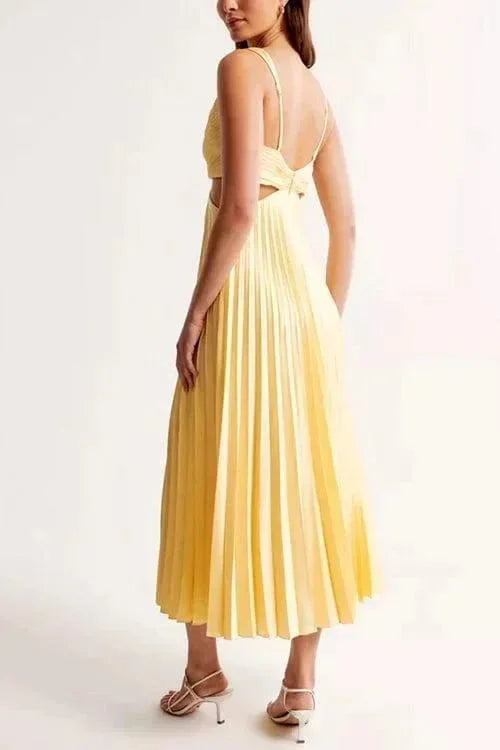 Sienna’s | Dress Women Midi Elegant Plissé – Polyester