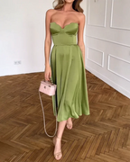 Miss | Jurk Dames Midi Zonder Bandjes - Polyester