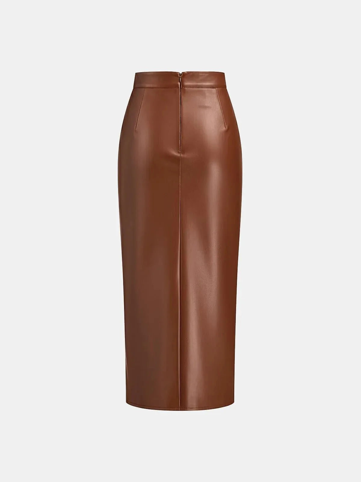 Sienna’s | Ruched Faux Leather Midi Skirt for Style‑Conscious Women