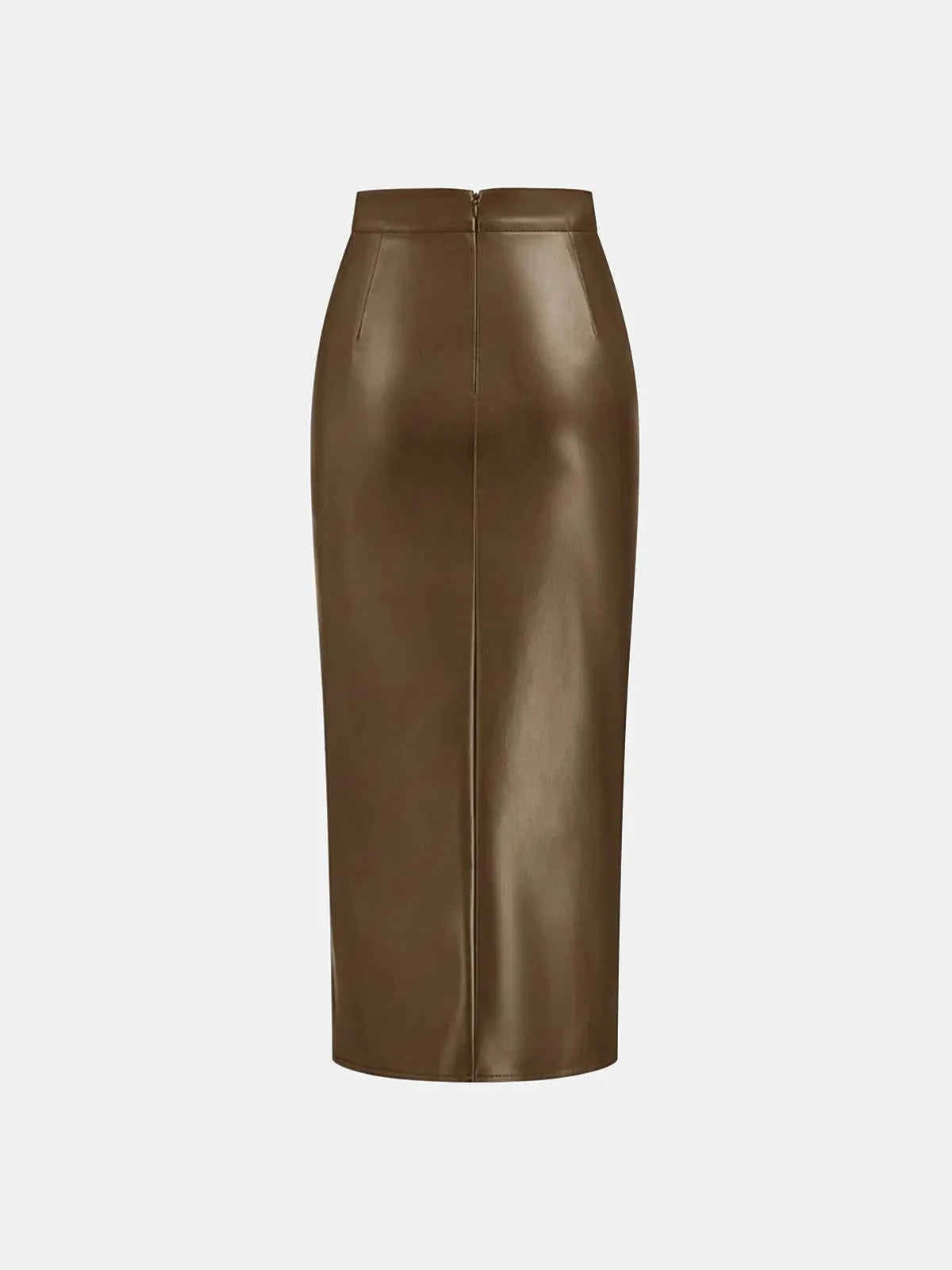 Sienna’s | Ruched Faux Leather Midi Skirt for Style‑Conscious Women