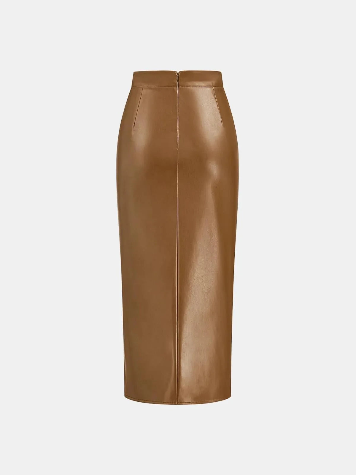 Sienna’s | Ruched Faux Leather Midi Skirt for Style‑Conscious Women